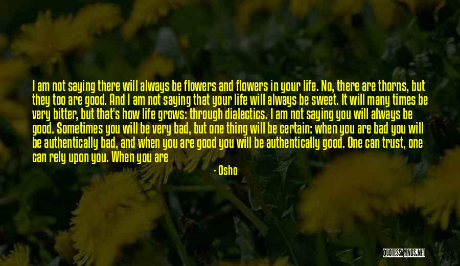 Not Saying Bad Things Quotes By Osho