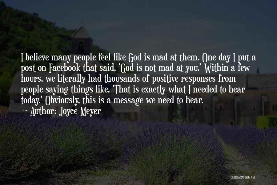 Not Saying What You Feel Quotes By Joyce Meyer