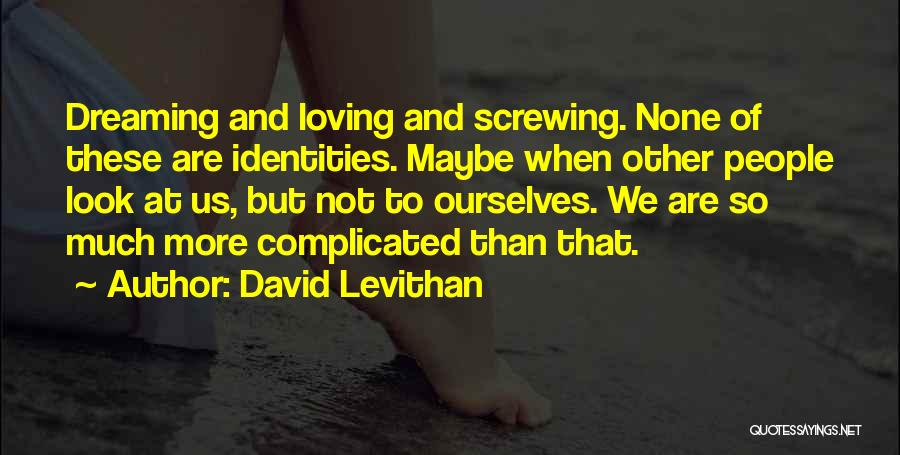 Not Screwing Up Quotes By David Levithan