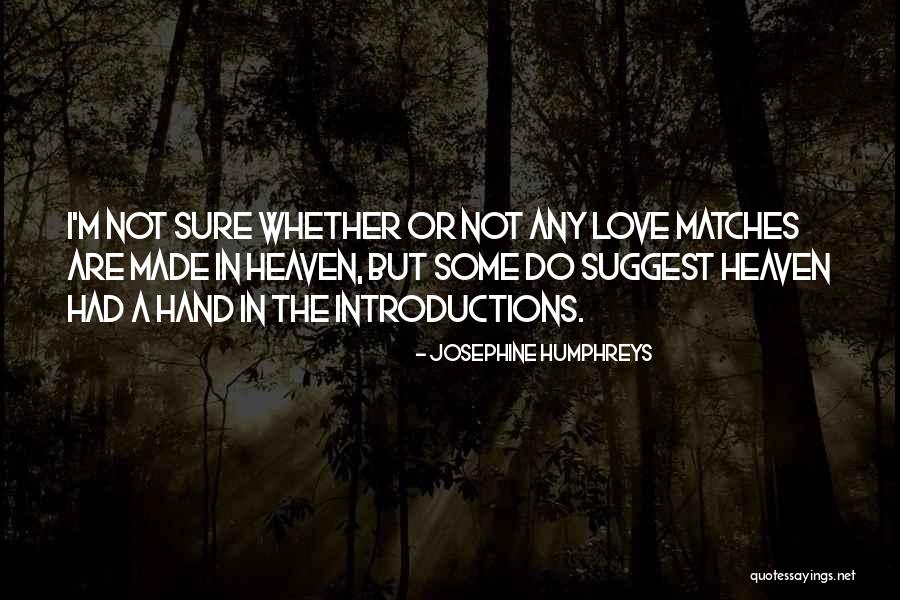 Not Sure In Love Quotes By Josephine Humphreys