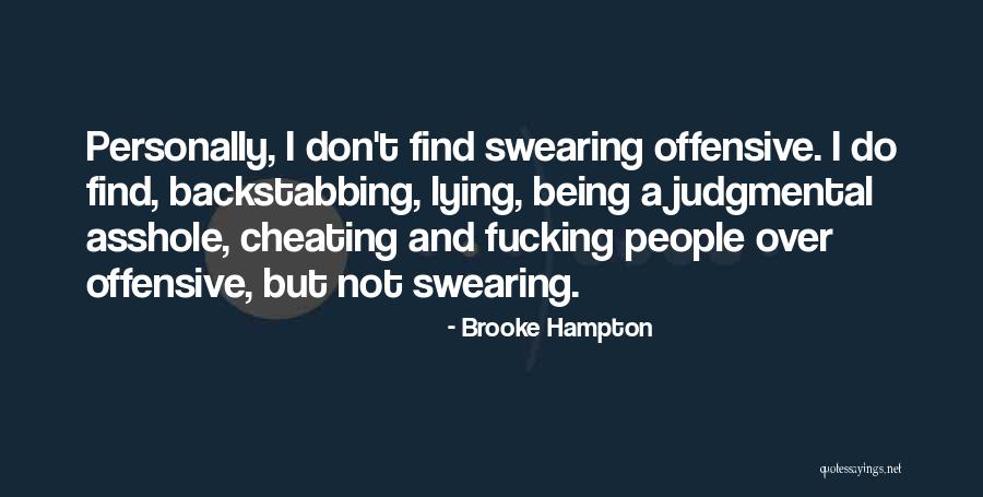 Not Swearing Quotes By Brooke Hampton Not Swearing Quotes By Brooke Hampton