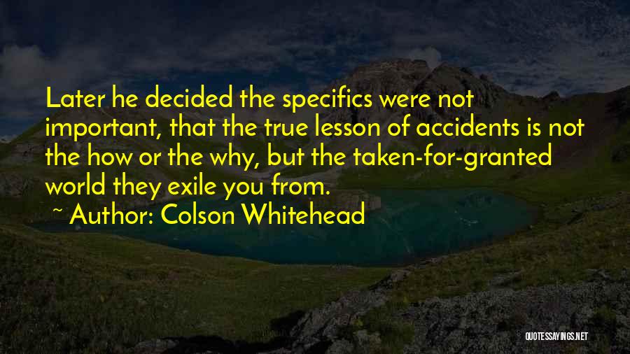 Not Taken For Granted Quotes By Colson Whitehead