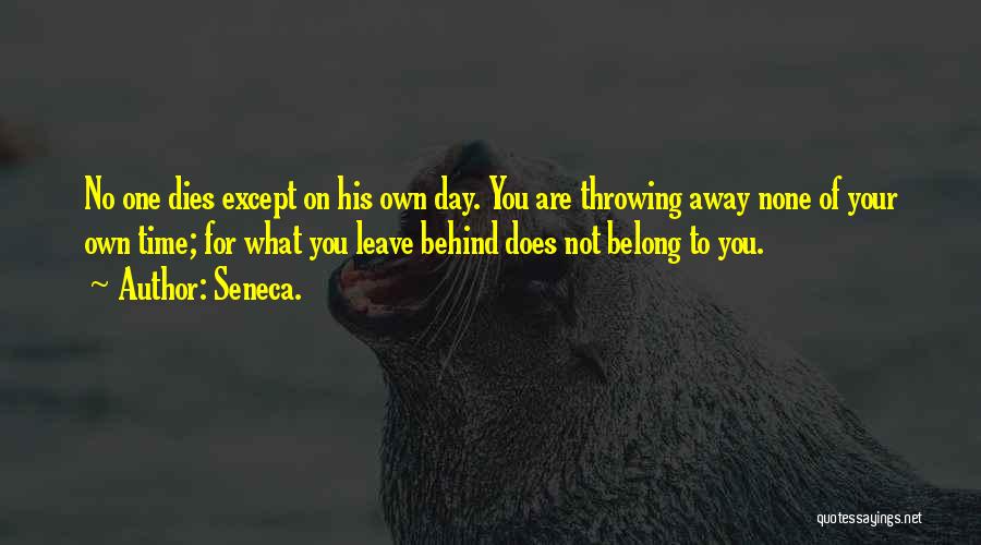 Not Throwing Your Life Away Quotes By Seneca.