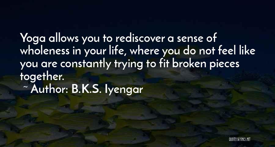 Not Trying To Fit In Quotes By B.K.S. Iyengar