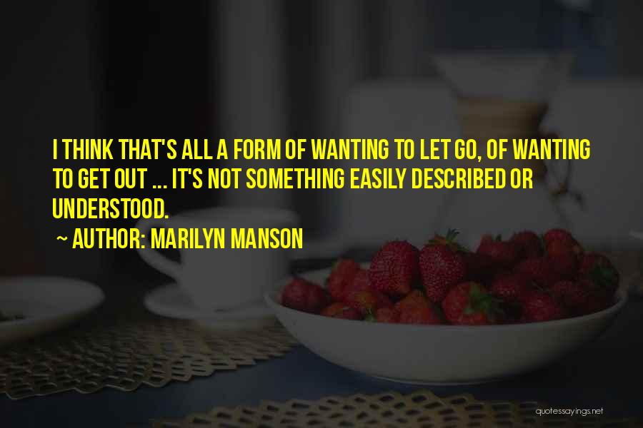 Not Wanting To Go Out Quotes By Marilyn Manson