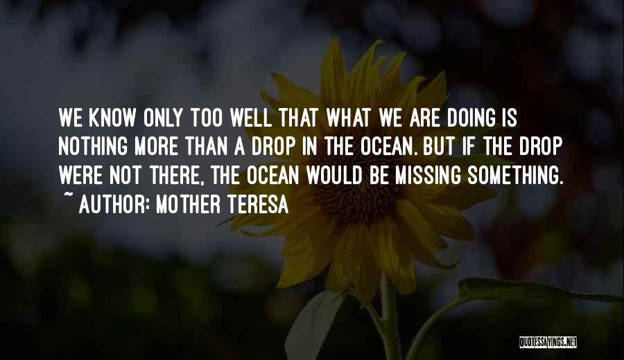 Nothing But Something Quotes By Mother Teresa