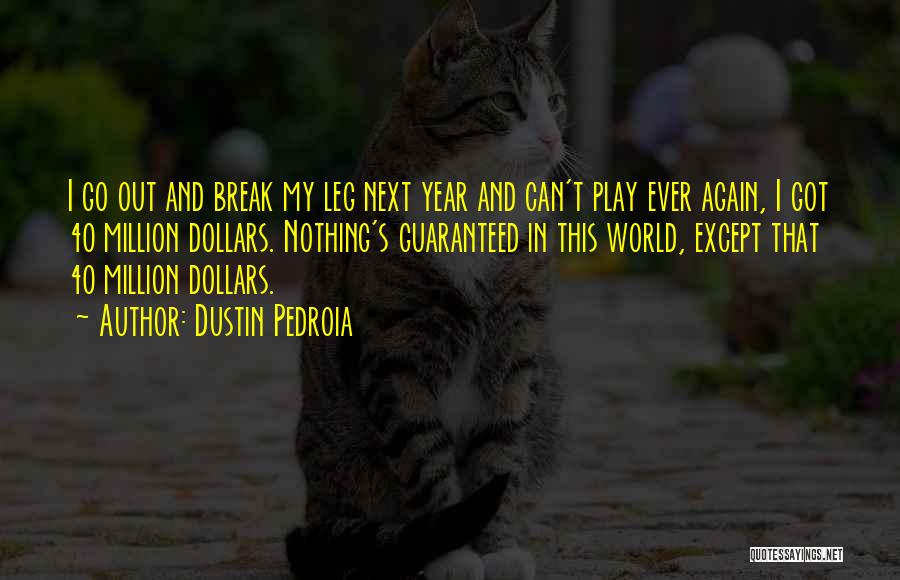 Nothing In This World Is Guaranteed Quotes By Dustin Pedroia