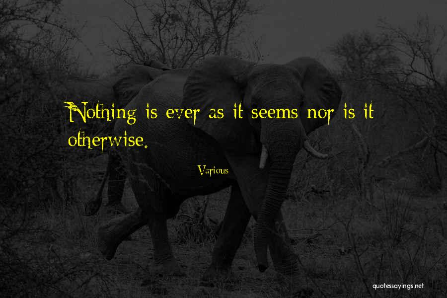 Nothing Is Ever As It Seems Quotes By Various