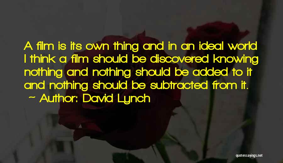 Nothing Is Ideal Quotes By David Lynch