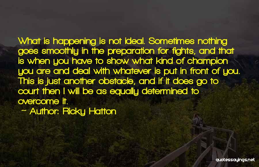 Nothing Is Ideal Quotes By Ricky Hatton