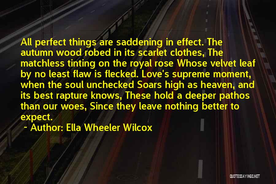 Nothing Is Perfect Love Quotes By Ella Wheeler Wilcox