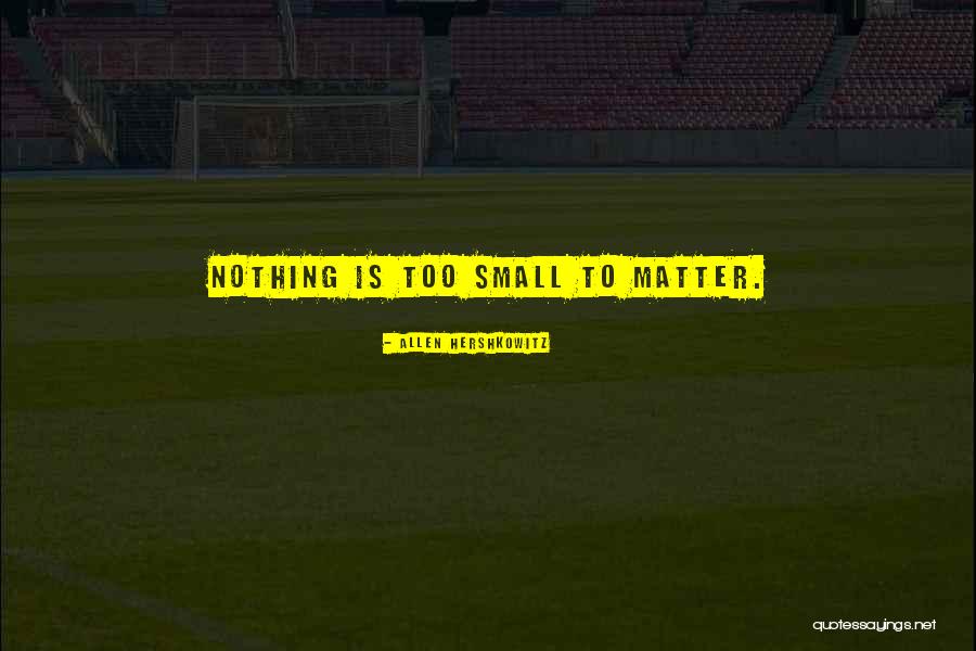 Nothing Is Too Small Quotes By Allen Hershkowitz Nothing Is Too Small Quotes By Allen Hershkowitz