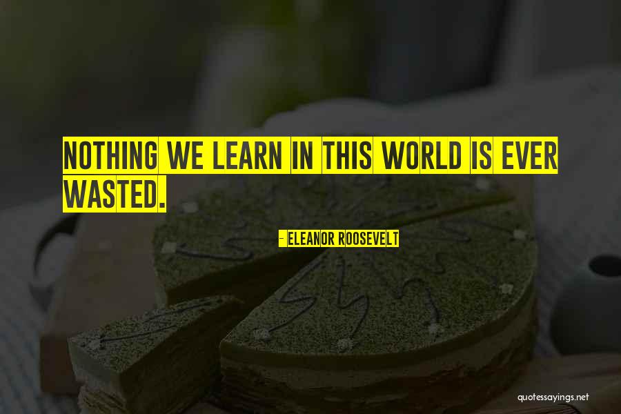 Nothing Is Wasted Quotes By Eleanor Roosevelt Nothing Is Wasted Quotes By Eleanor Roosevelt