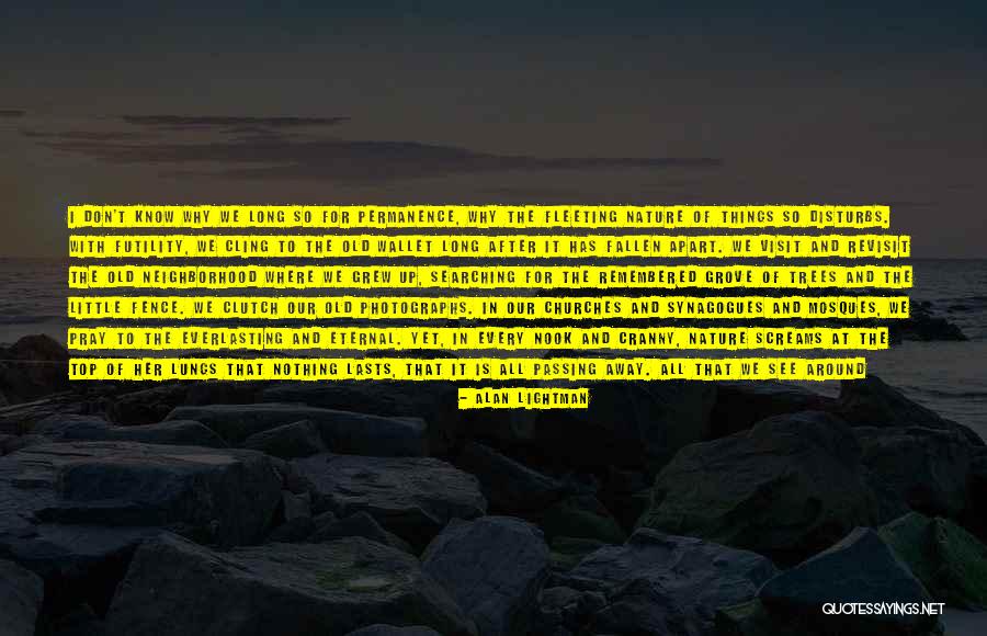 Nothing Lasts Long Quotes By Alan Lightman Nothing Lasts Long Quotes By Alan Lightman