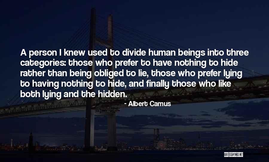 Nothing To Hide Quotes By Albert Camus