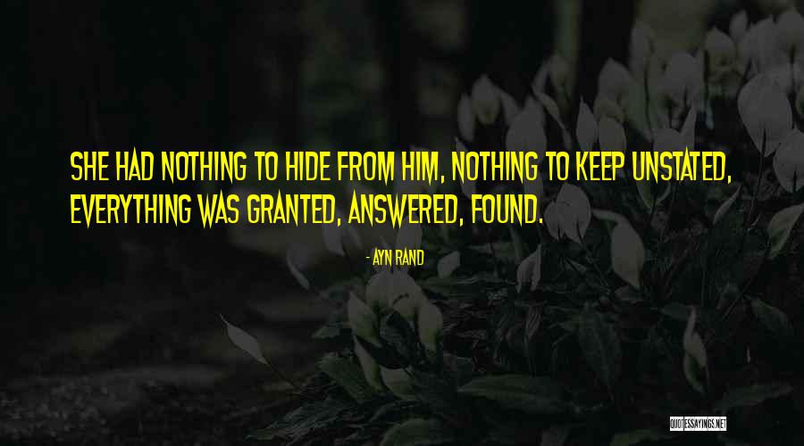 Nothing To Hide Quotes By Ayn Rand