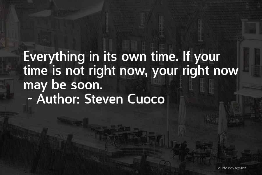 Now Is Not The Right Time Quotes By Steven Cuoco