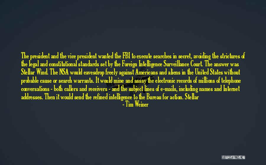 Nsa Surveillance Quotes By Tim Weiner