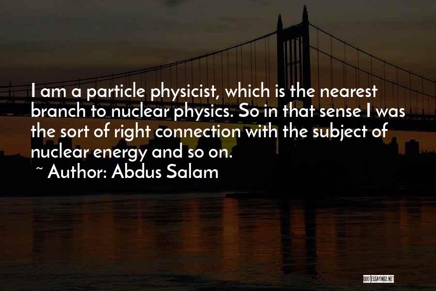 Nuclear Physics Quotes By Abdus Salam