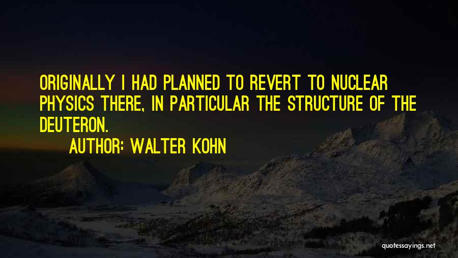 Nuclear Physics Quotes By Walter Kohn