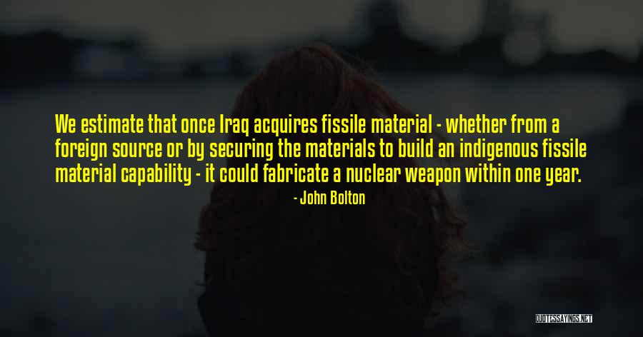 Nuclear Weapon Quotes By John Bolton