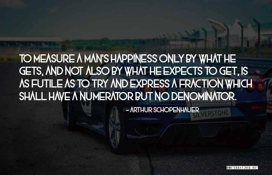 Numerator Vs Denominator Quotes By Arthur Schopenhauer