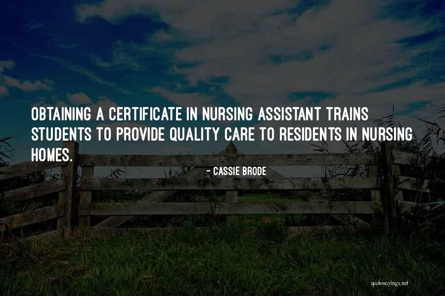 Nursing Care Quotes By Cassie Brode