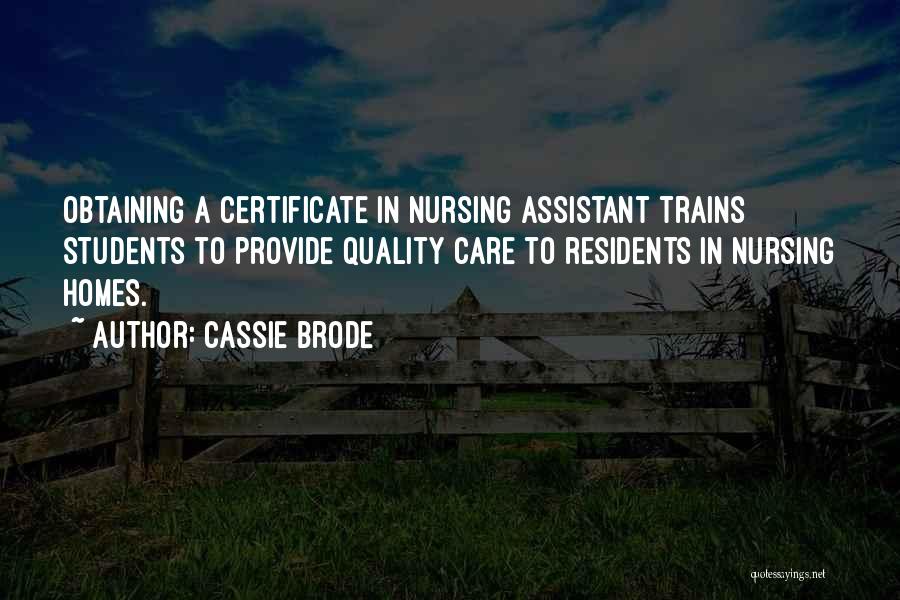 Nursing Homes Quotes By Cassie Brode