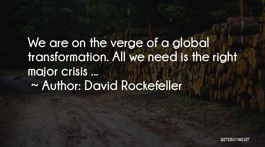 Nwo Order Quotes By David Rockefeller