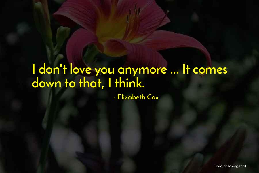 O Don't Love You Anymore Quotes By Elizabeth Cox