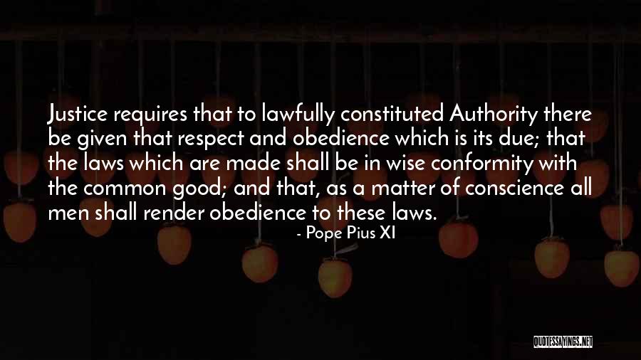 Obedience To Law Quotes By Pope Pius XI Obedience To Law Quotes By Pope Pius XI