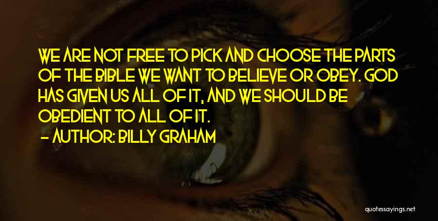 Obey Bible Quotes By Billy Graham