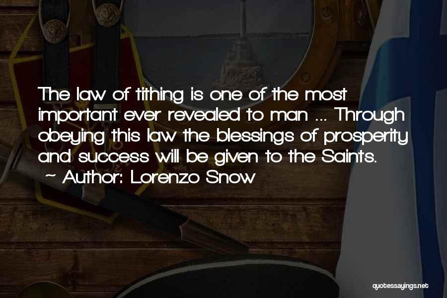 Obeying The Law Quotes By Lorenzo Snow