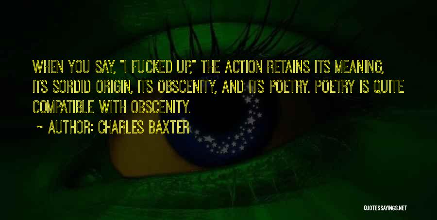 Obscenity Quotes By Charles Baxter