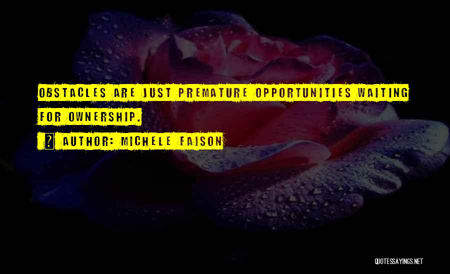 Obstacles Into Opportunities Quotes By Michele Faison