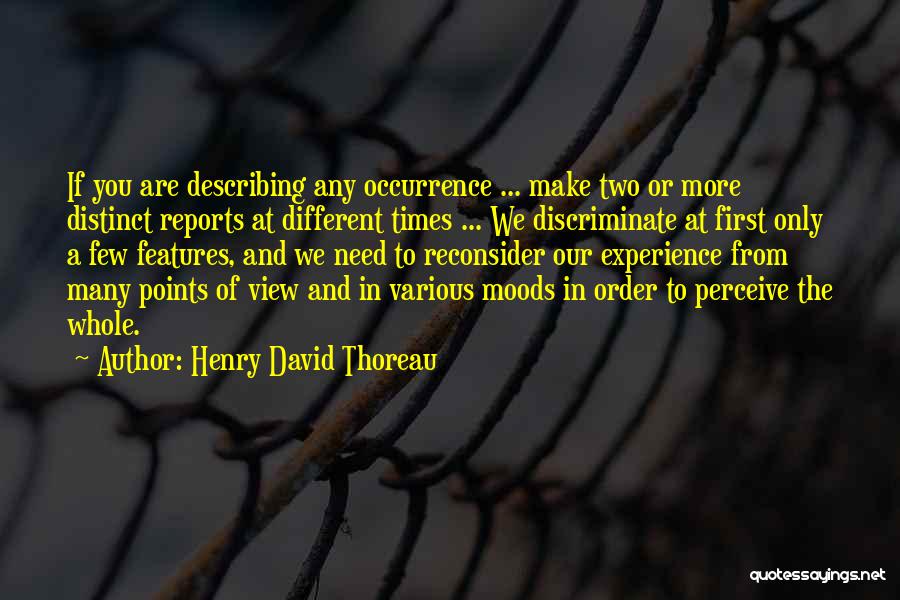 Occurrence Quotes By Henry David Thoreau