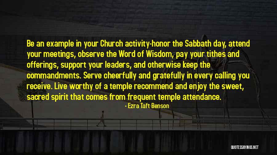 Offering And Tithes Quotes By Ezra Taft Benson