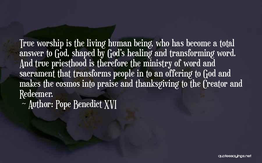 Offering To God Quotes By Pope Benedict XVI