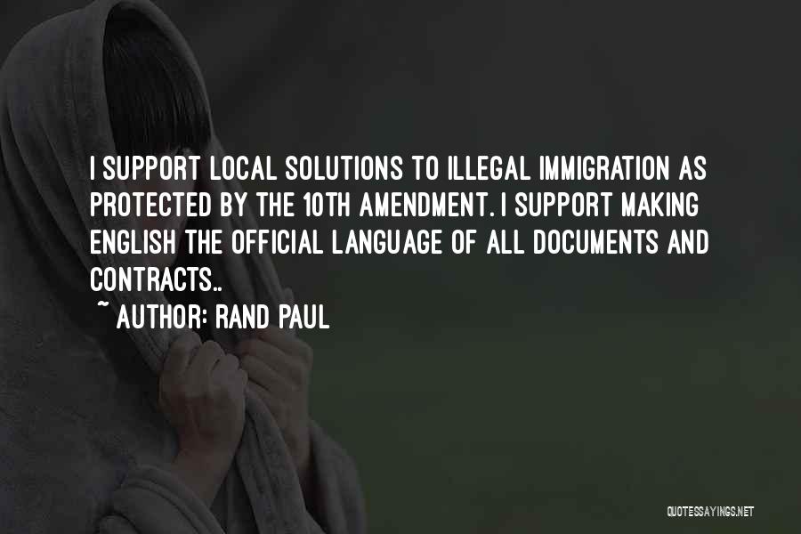 Official Language Quotes By Rand Paul