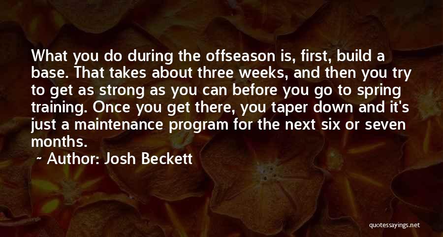 Offseason Quotes By Josh Beckett
