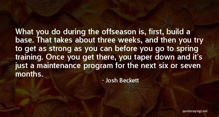 Offseason Quotes By Josh Beckett