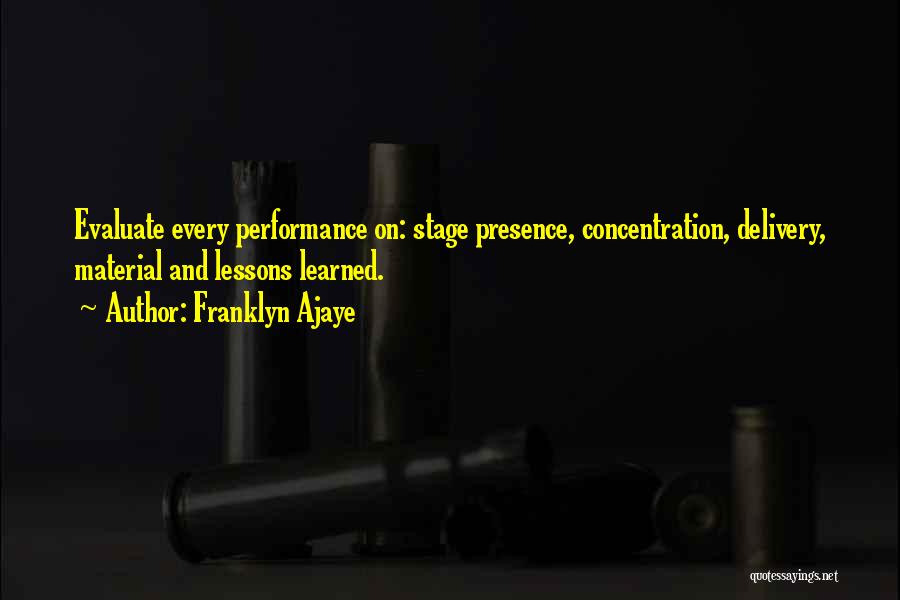 On Stage Quotes By Franklyn Ajaye