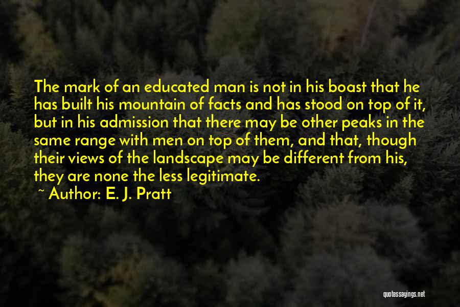 On Top Of Mountain Quotes By E. J. Pratt