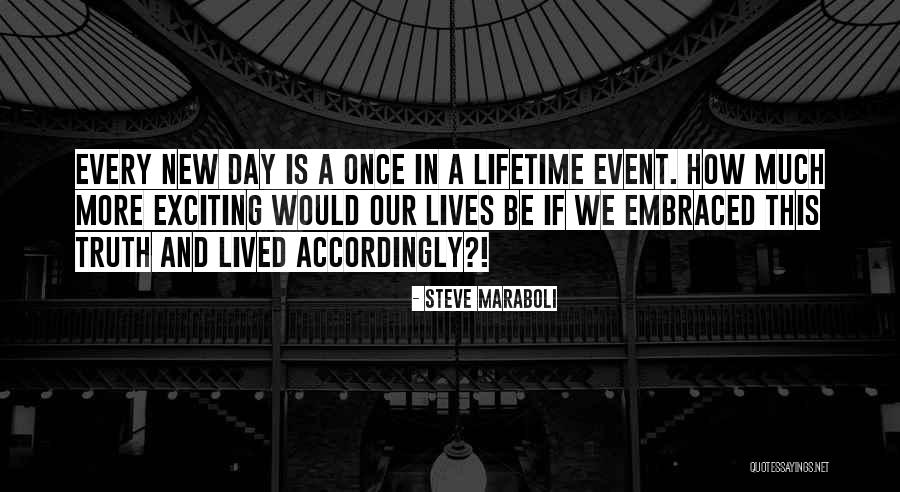 Once In Lifetime Quotes By Steve Maraboli