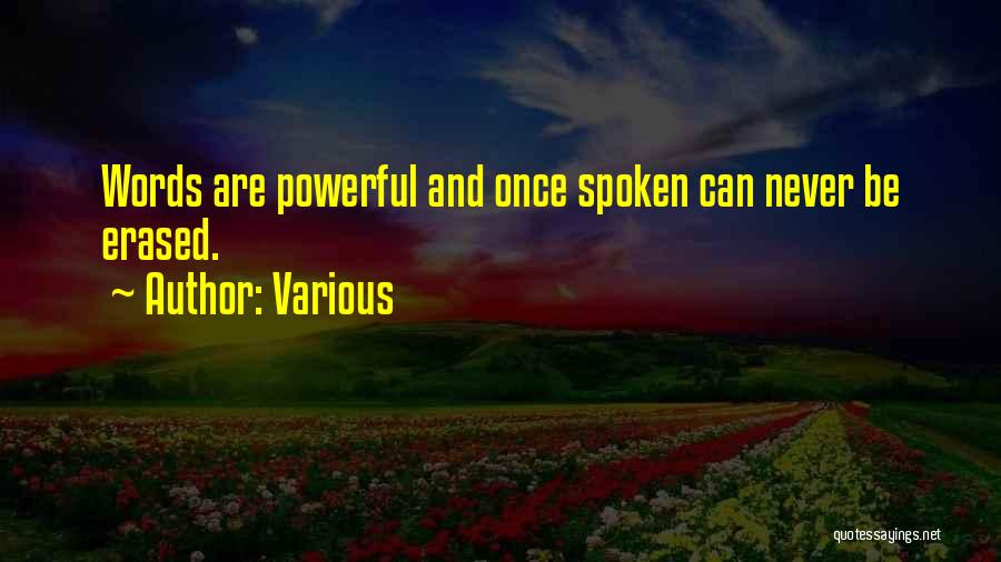 Once Words Are Spoken Quotes By Various