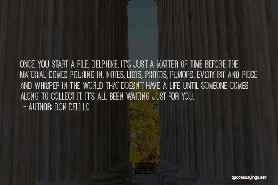 Once You Start Quotes By Don DeLillo