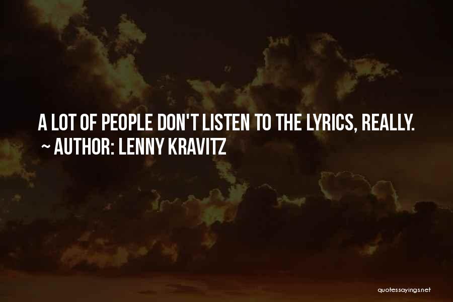 One D Lyrics Quotes By Lenny Kravitz