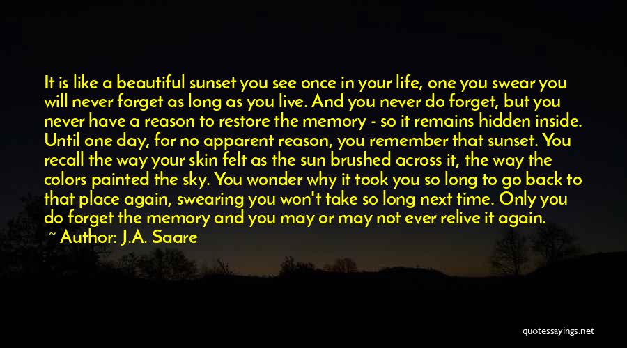 One Day You Will Remember Quotes By J.A. Saare