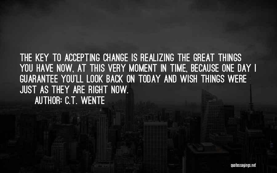 One Day You'll Look Back Quotes By C.T. Wente