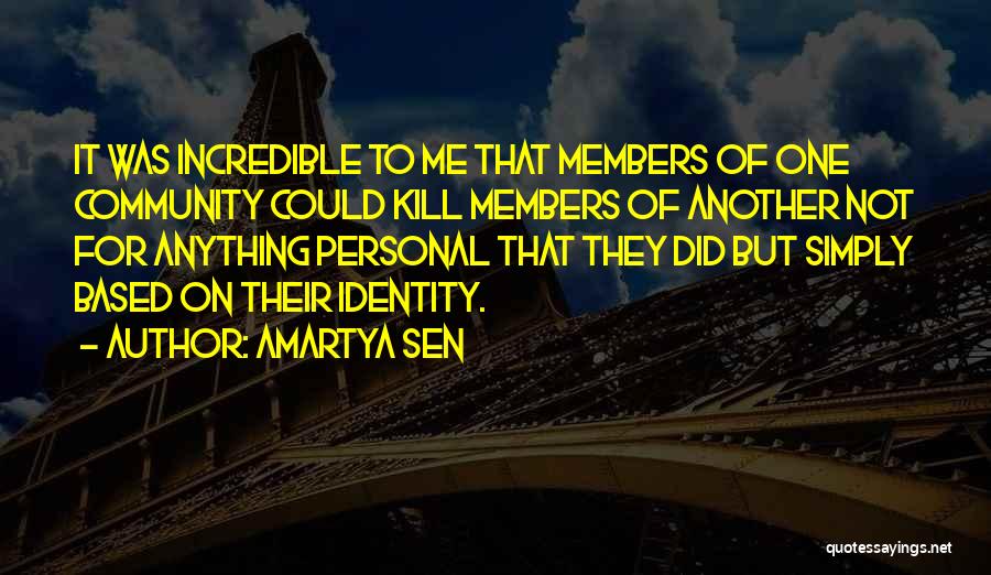 One Identity Quotes By Amartya Sen